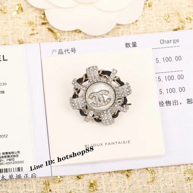 Chanel專櫃新款飾品 香奈兒經典雙C胸針 zgb1504